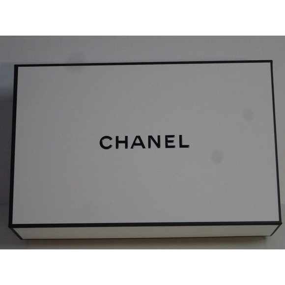 CHANEL Handbags - Chanel Empty Gift Box (Authentic) White Black‎ edges 8 3/4" x 5 5/8" x 3 1/8"